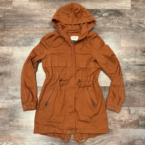 Daytrip Jackets & Blazers - Daytrip Women’s Brown Full Zip Lightweight Hooded Utility Jacket Size XS
